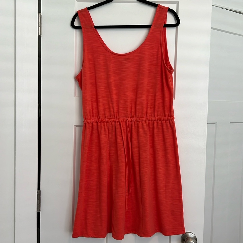 a•n•d e a w y dress. L. Orange. ptp 21”. Top to waist 18”. Total length 38” - Picture 2 of 6